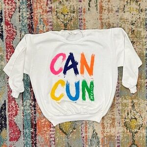 Vintage 80s Cancun Mexico Travel Tourism Destination Vacation Sweatshirt